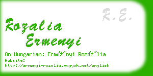 rozalia ermenyi business card